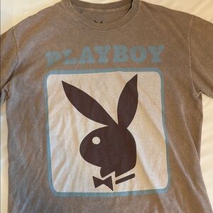 PLAYBOY Brown Short Sleeve Tee Iconic Logo